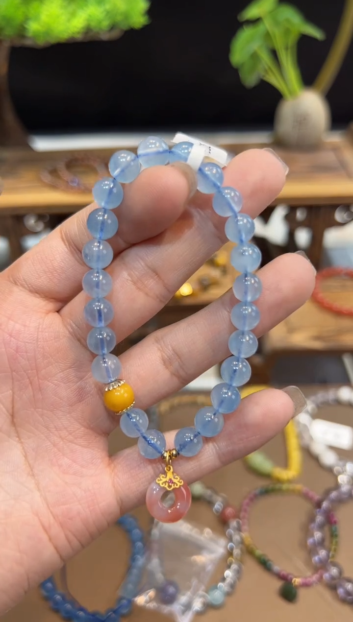 【闪购商品】海蓝宝石手链未镶嵌手饰@@