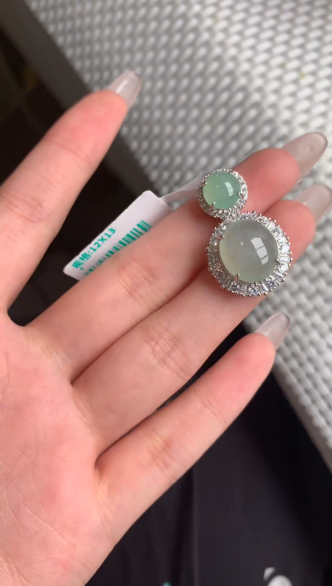 银S925镶嵌戒指翡翠吊坠