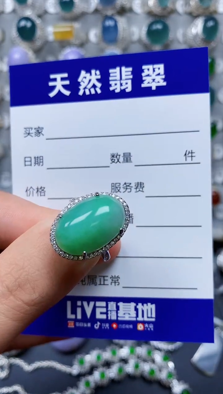 【闪购商品】翡翠戒指银S925镶嵌0287