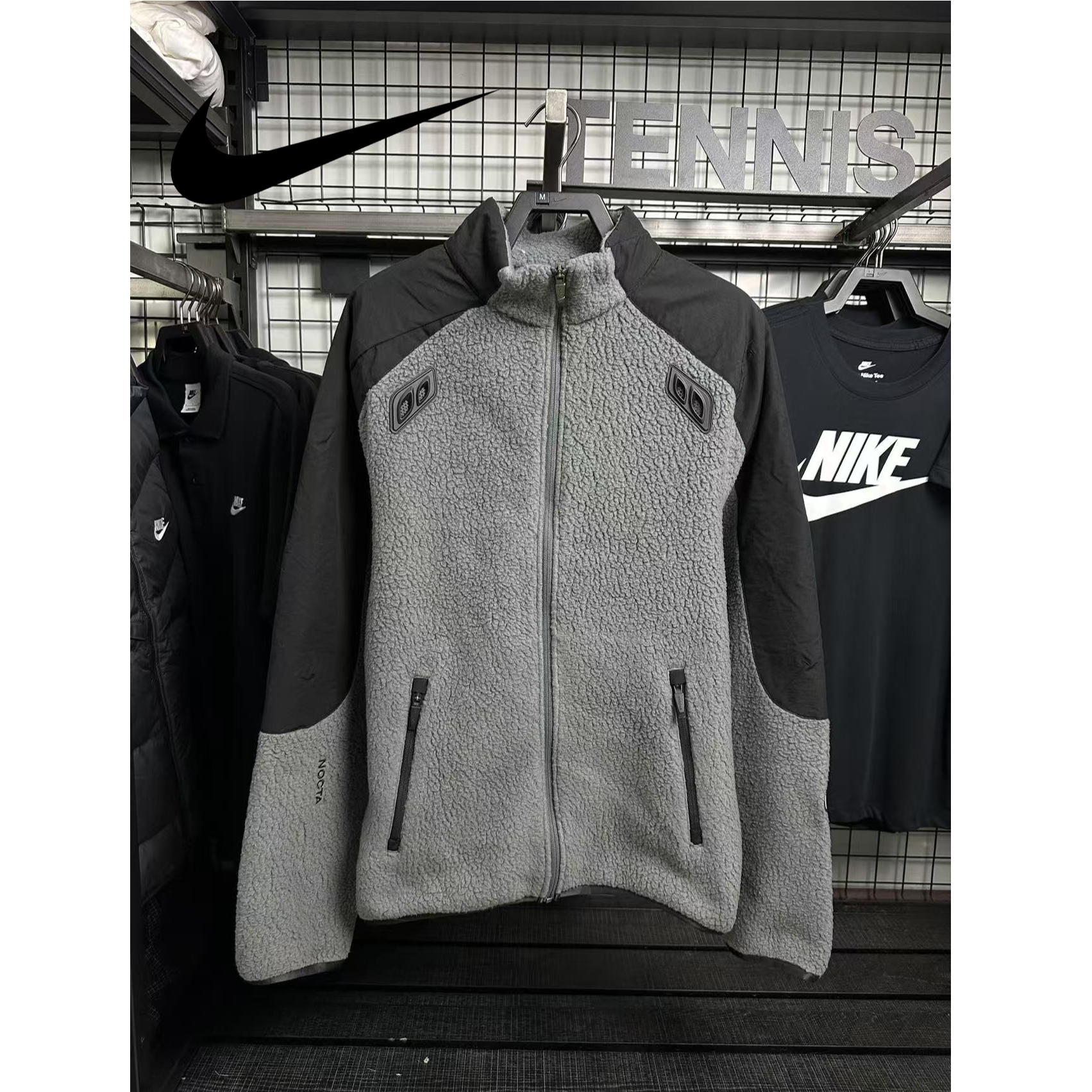 【瑕疵精修】NikeFW23 拼色绒面立领拉链绒感外套 男女同款DV3636