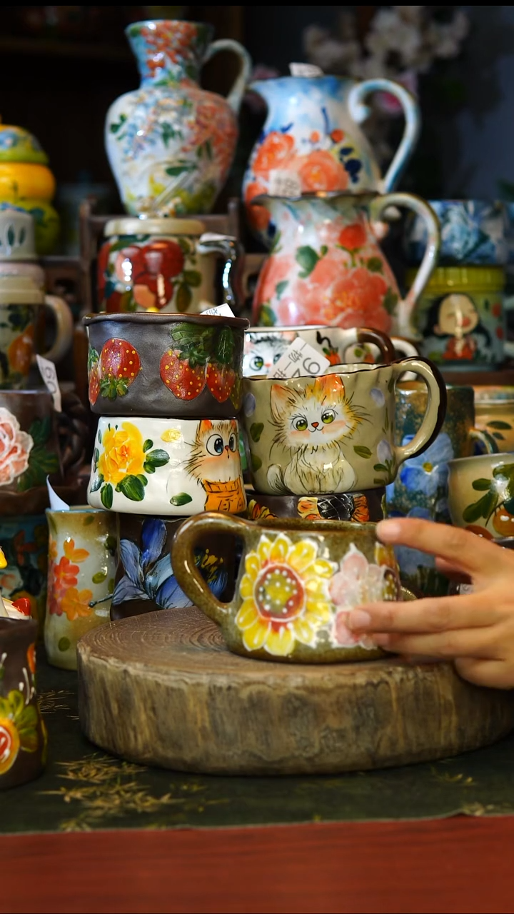 陶瓷100微瑕景德镇手工手绘釉下彩