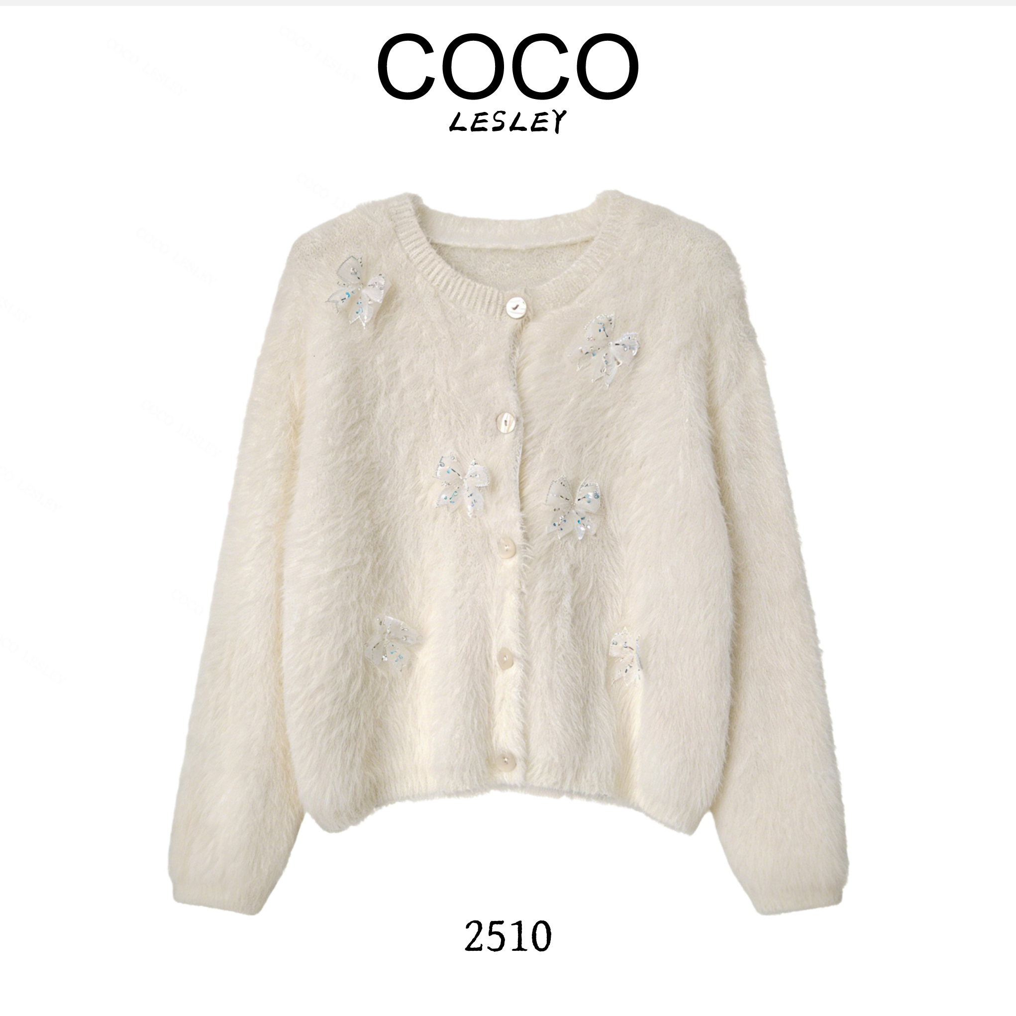 【COCO LESLEY】水貂毛绒外套针织小香风气质网红轻奢时尚百搭宽松