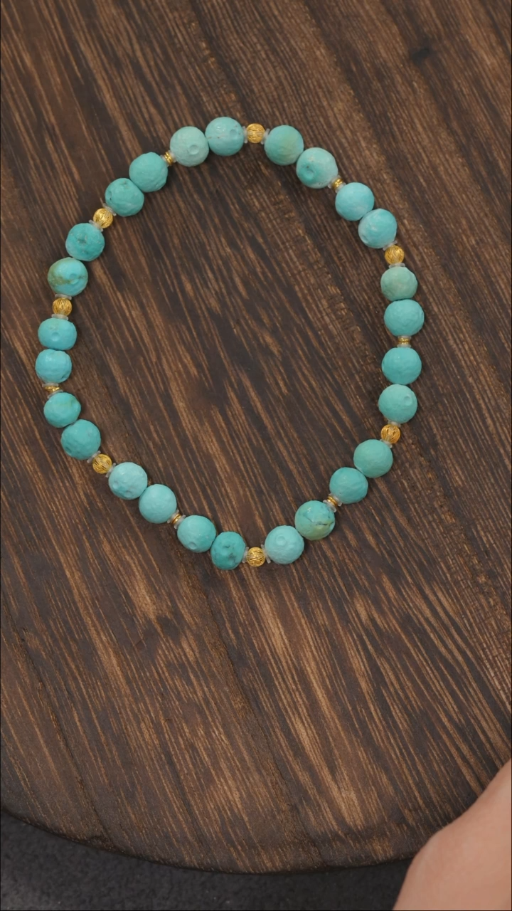 【闪购商品】绿松石手链18K金镶嵌1