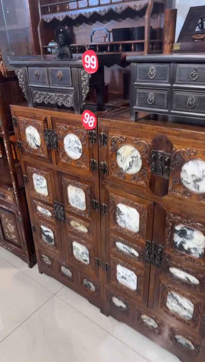 【闪购商品】木木艺镶嵌云石板高柜子4980.888