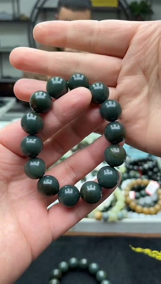 未镶嵌手串和田玉纯天然新疆且末糖青16