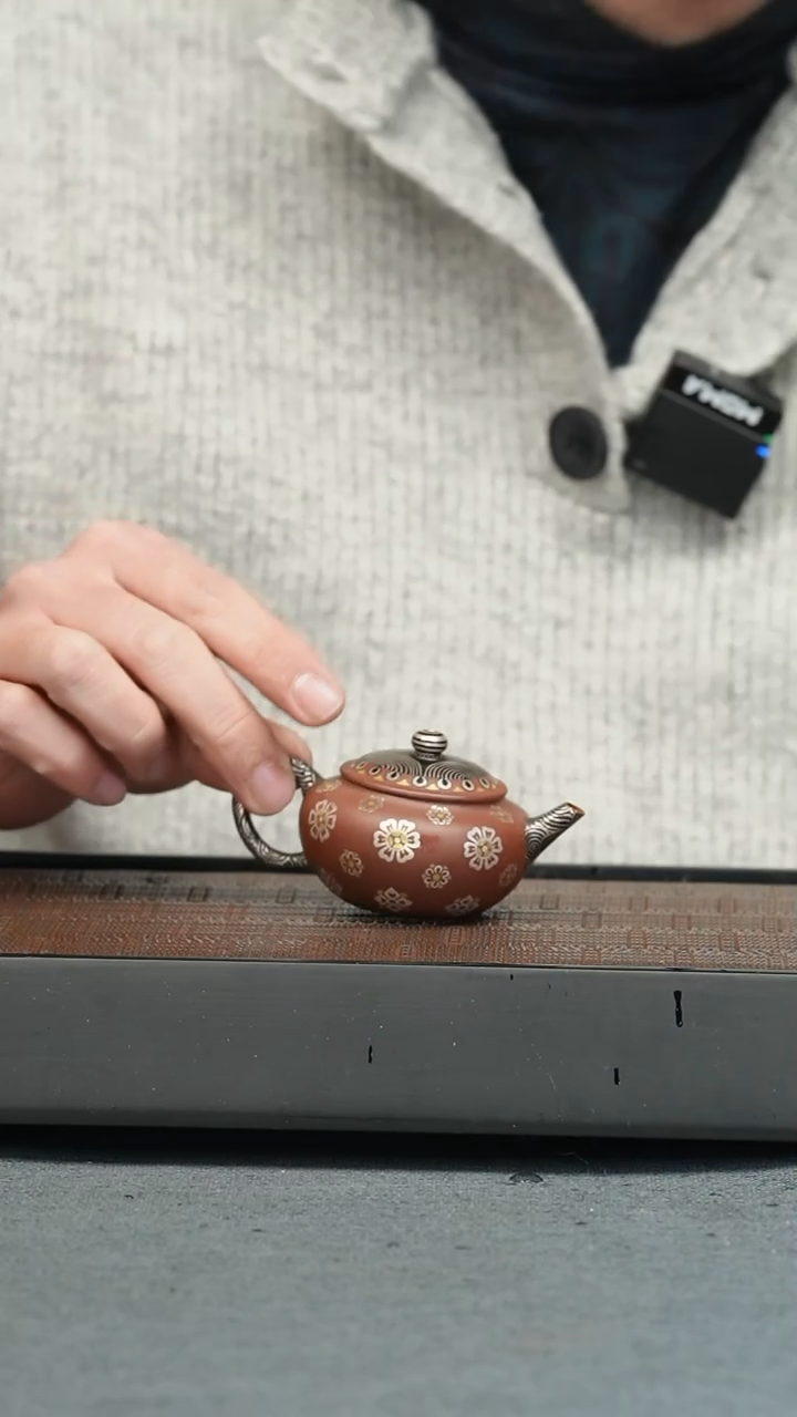 【闪购商品】紫砂茶壶五堂 老花大口水平