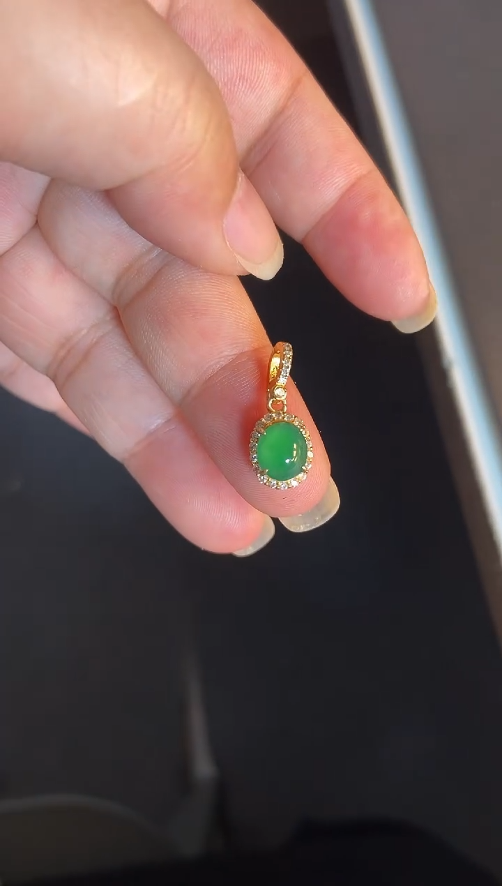 吊坠(不含链)银S925镶嵌翡翠1