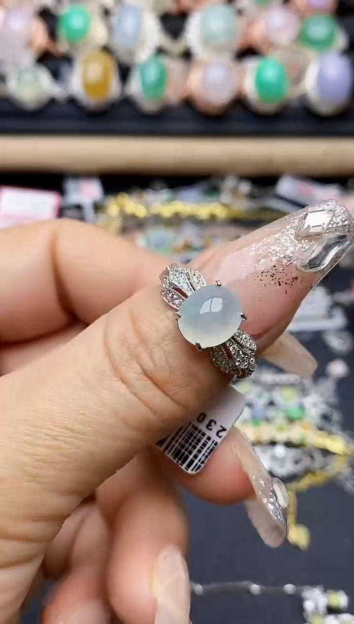 【闪购商品】翡翠戒指银S925镶嵌3609