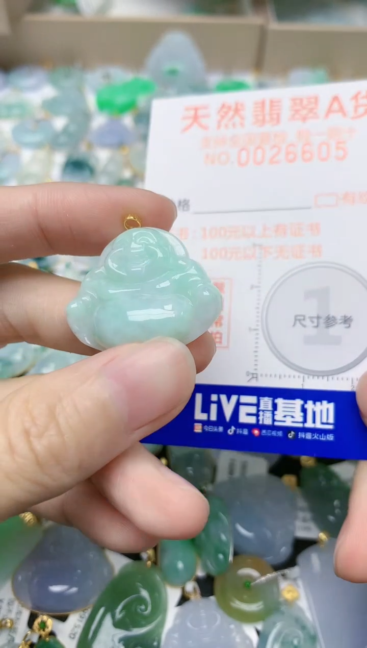 【闪购商品】翡翠颈饰18K金镶嵌14天然翡翠A货  