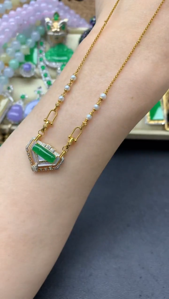 【闪购商品】翡翠颈饰18K金镶嵌554-中国好珍宝