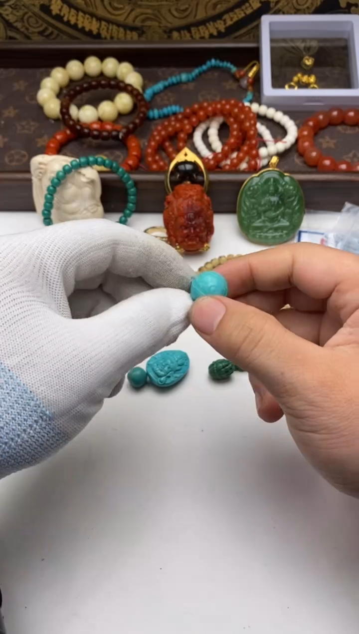 未镶嵌绿松石挂件绿松石顶珠