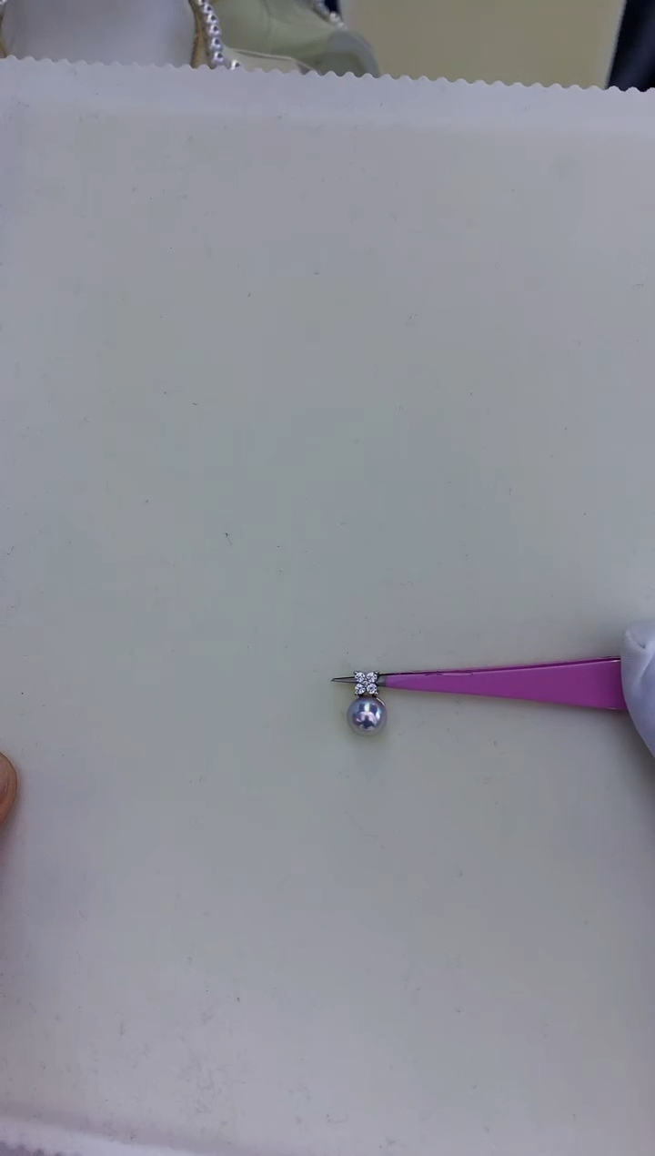 银S925镶嵌饰品海水珍珠真多麻色设计款吊坠