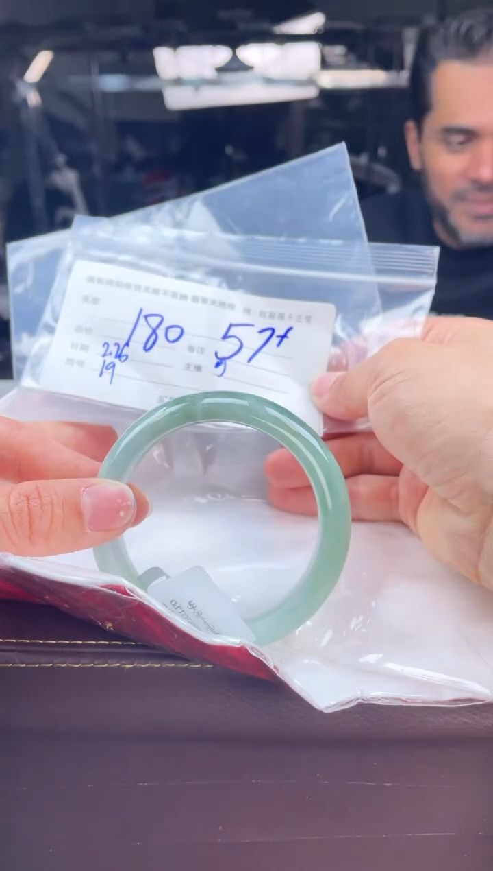 【闪购商品】定制翡翠手镯未镶嵌毛货手镯需精细抛光/57.8