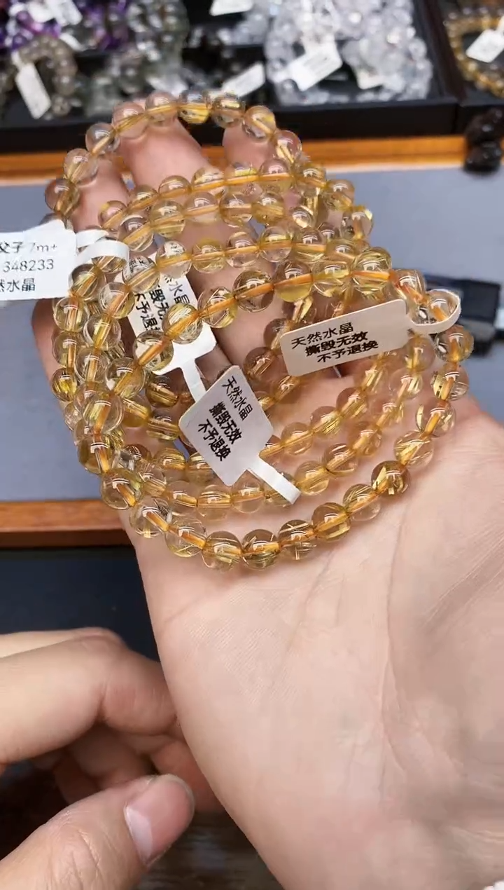【闪购商品】水晶手链未镶嵌20 金发7mm 多样性发其一