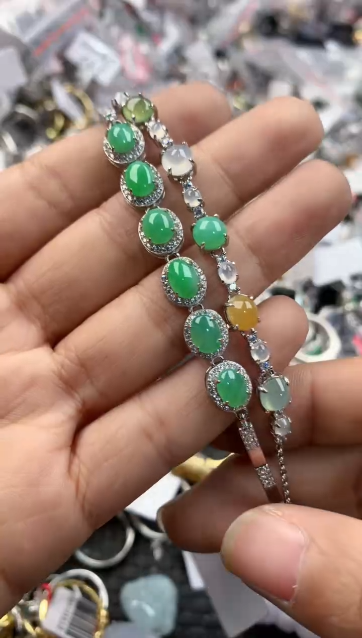 银S925镶嵌戒指翡翠1010---1