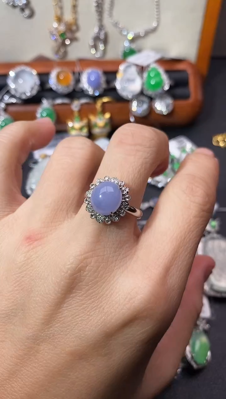 【闪购商品】翡翠戒指18K金镶嵌戒指