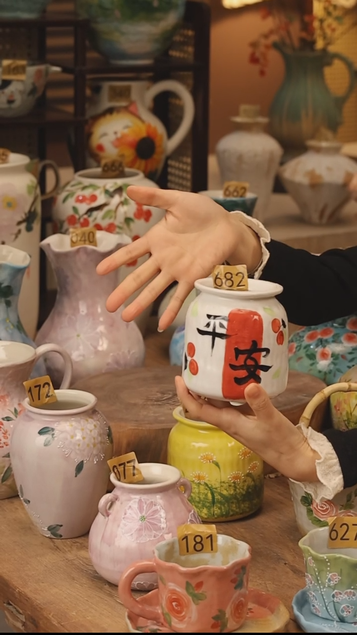 陶瓷景德镇设计师手作花器摆件侘寂风@M682@