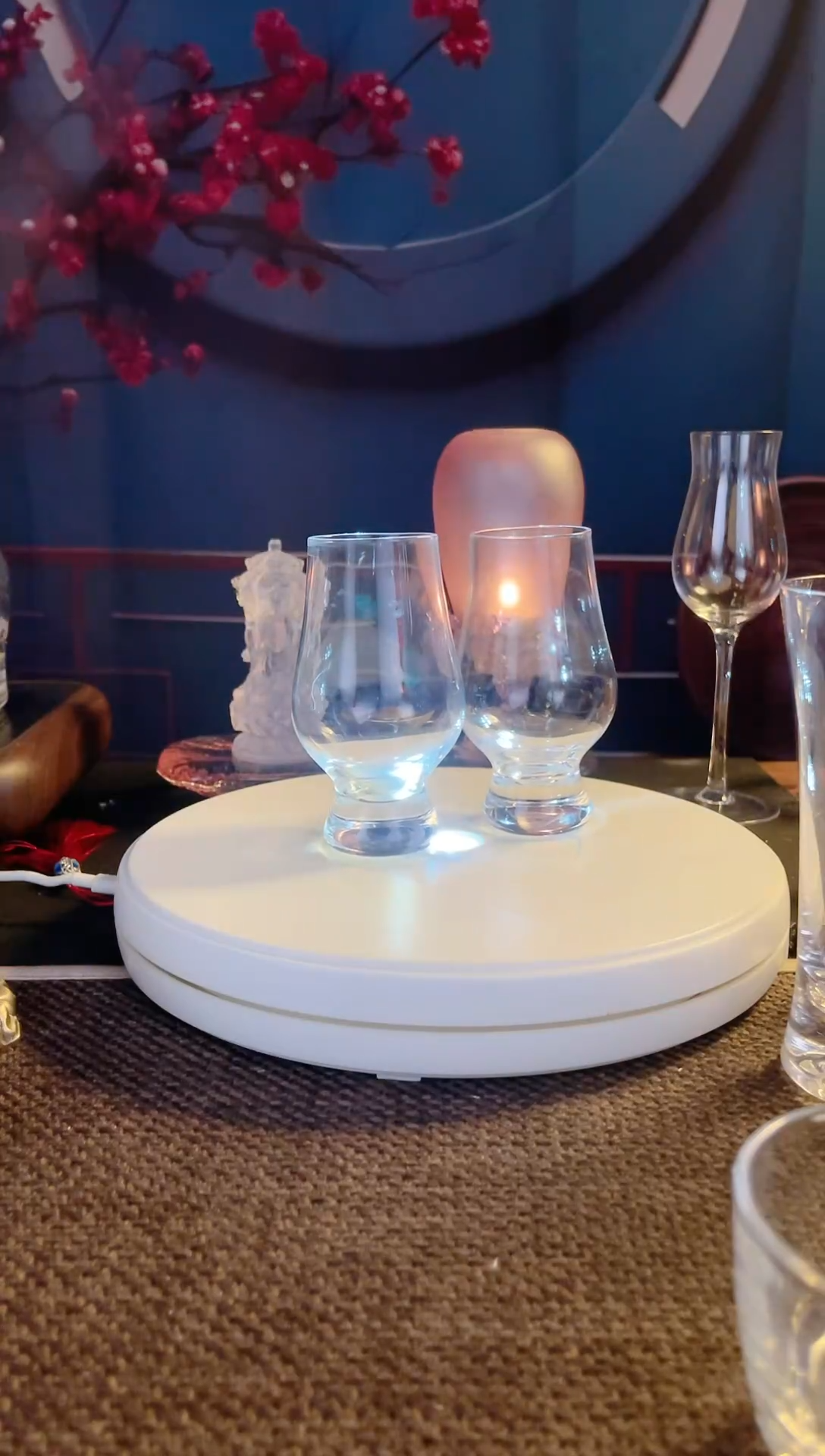 闻香杯高档水晶玻璃茶具透明绿松石盖碗