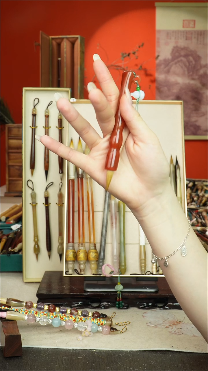 43号闪孤品高货毛笔链接 清水试笔 蘸墨不退