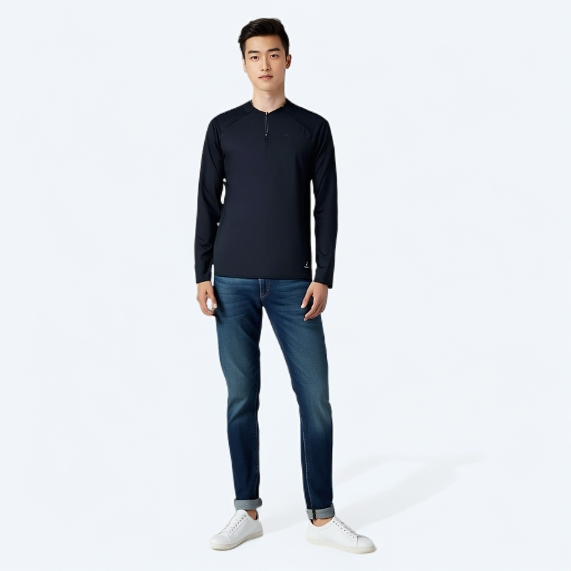25年男士休闲商务拉链T恤爆款上新热卖，适合各种场合穿搭，绅士风