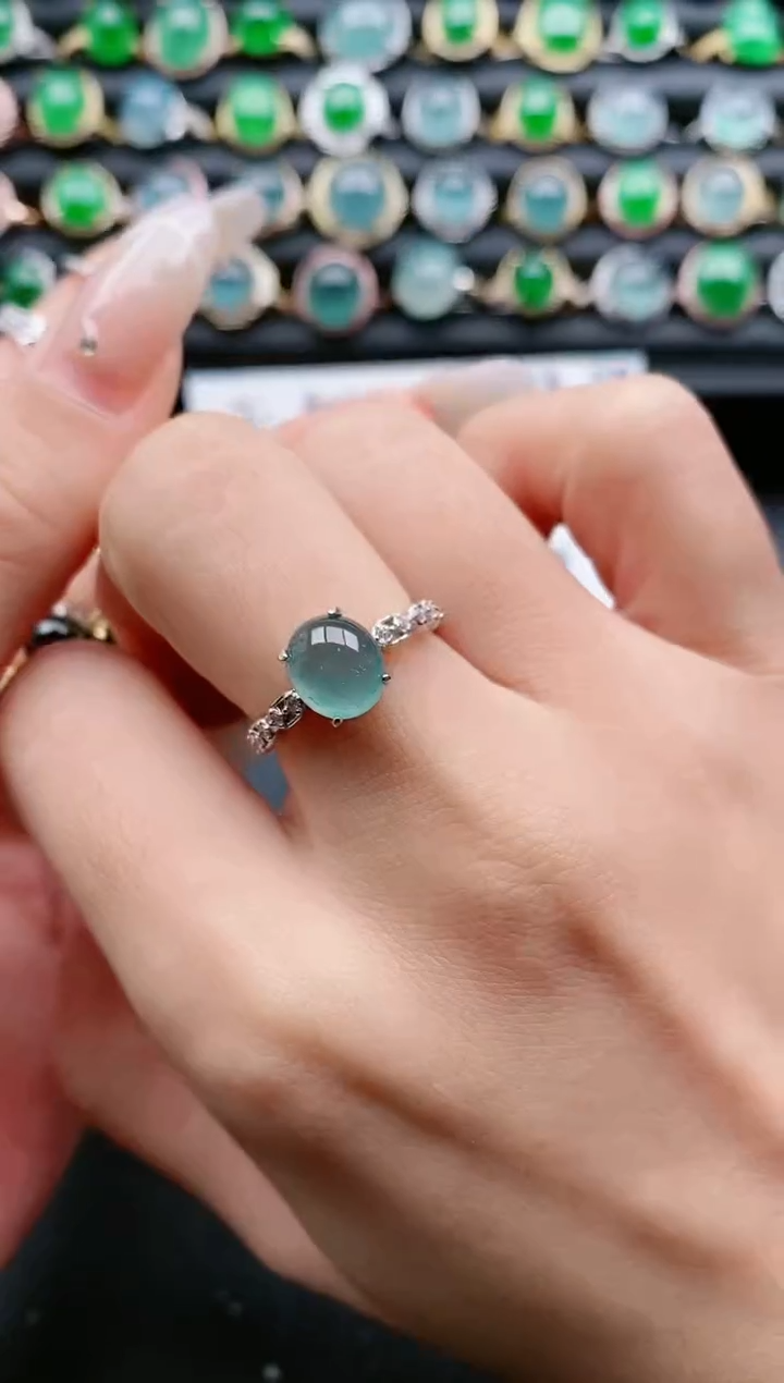 【闪购商品】翡翠戒指银S925镶嵌1111111111