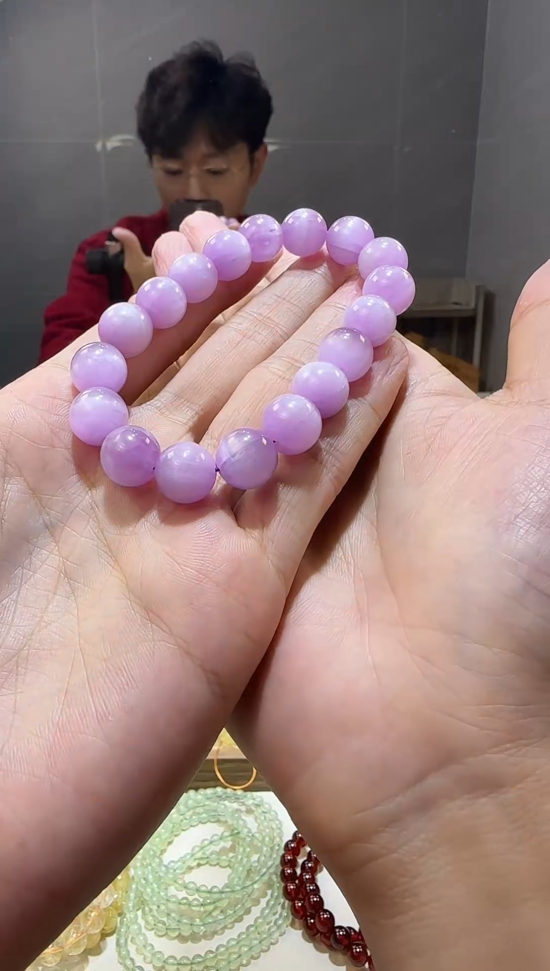 【闪购商品】锂辉石手串未镶嵌紫锂辉手串11+