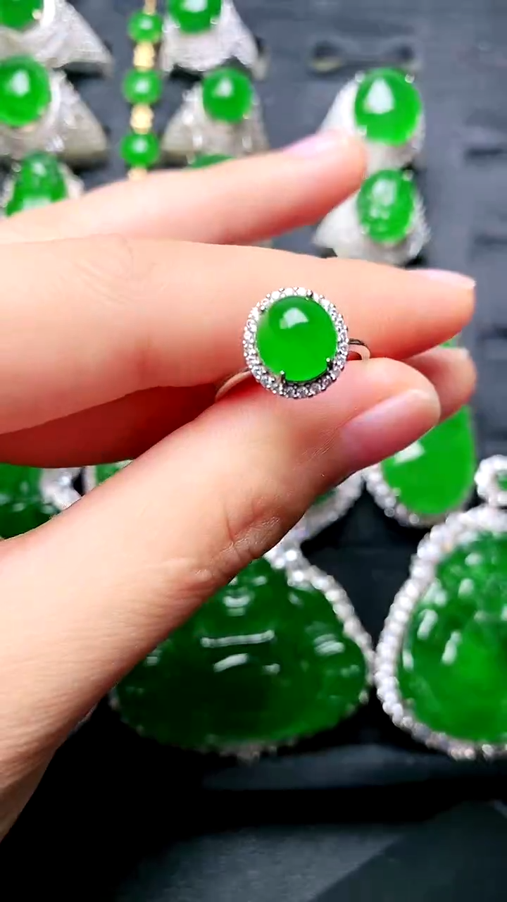 【闪购商品】翡翠戒指未镶嵌蛋面女戒