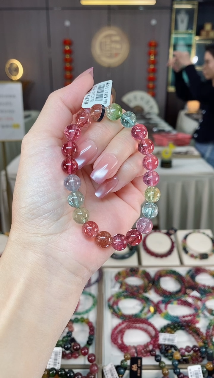 未镶嵌老矿碧玺单圈手串9mm+碧玺hon多样性发货一条