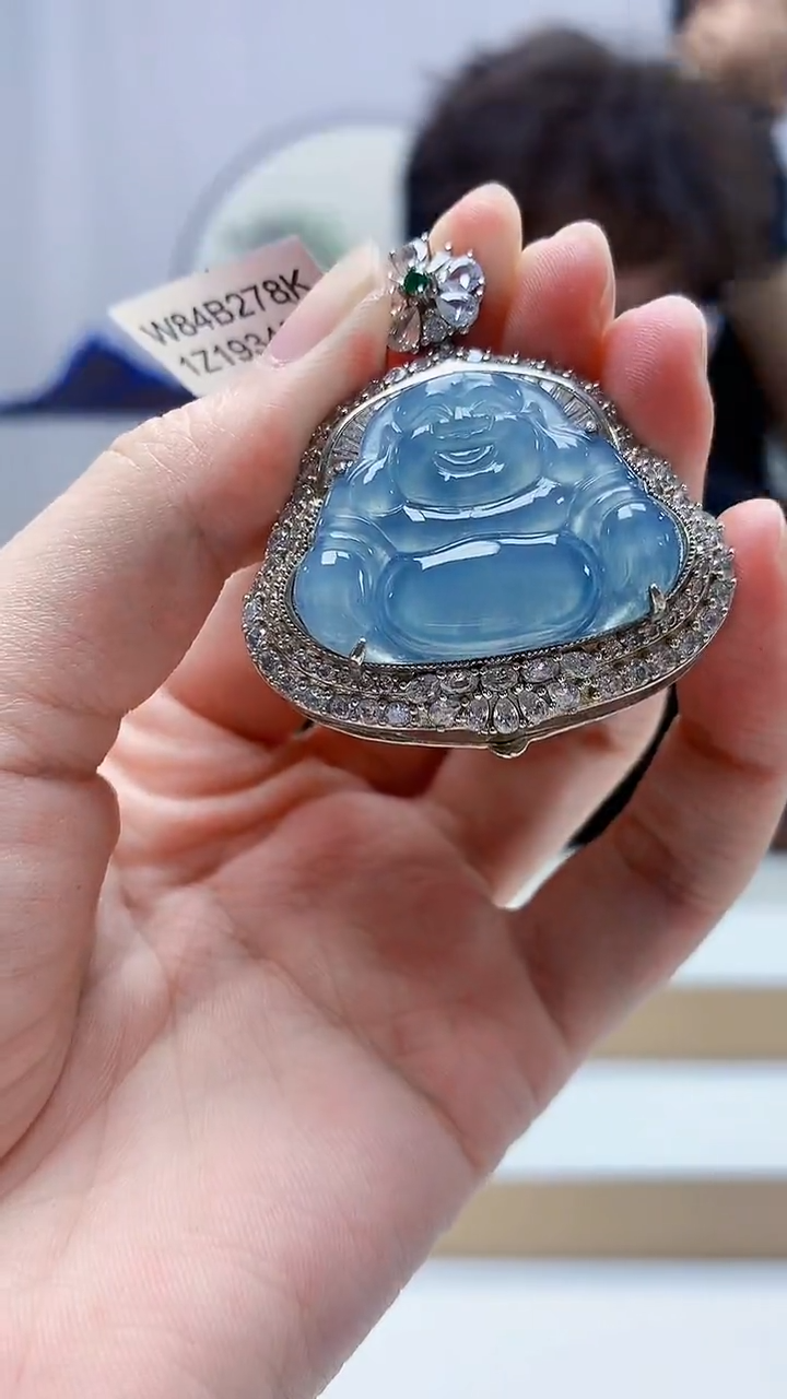 未镶嵌定制翡翠4688zm-毛货挂件佛公117