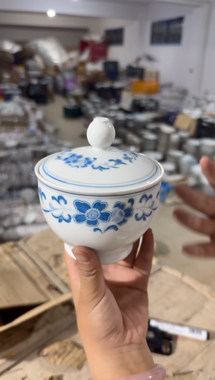 摆件蓝海棠茶叶罐微瑕请慎拍