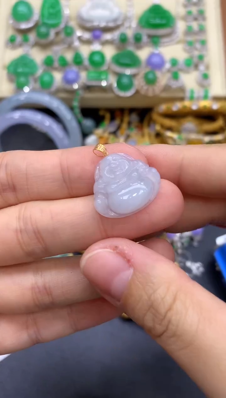 颈饰18K金镶嵌翡翠305-中国好珍宝