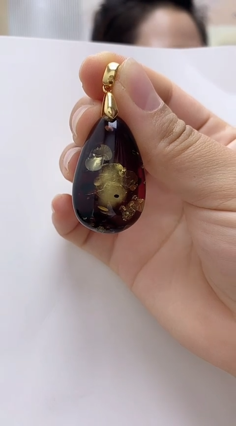【闪购商品】琥珀裸石银S925镶嵌琥珀锁骨