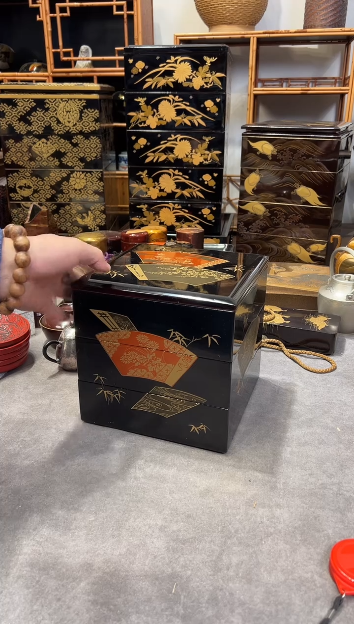 华*金莳绘 三段 大漆漆器大漆漆器