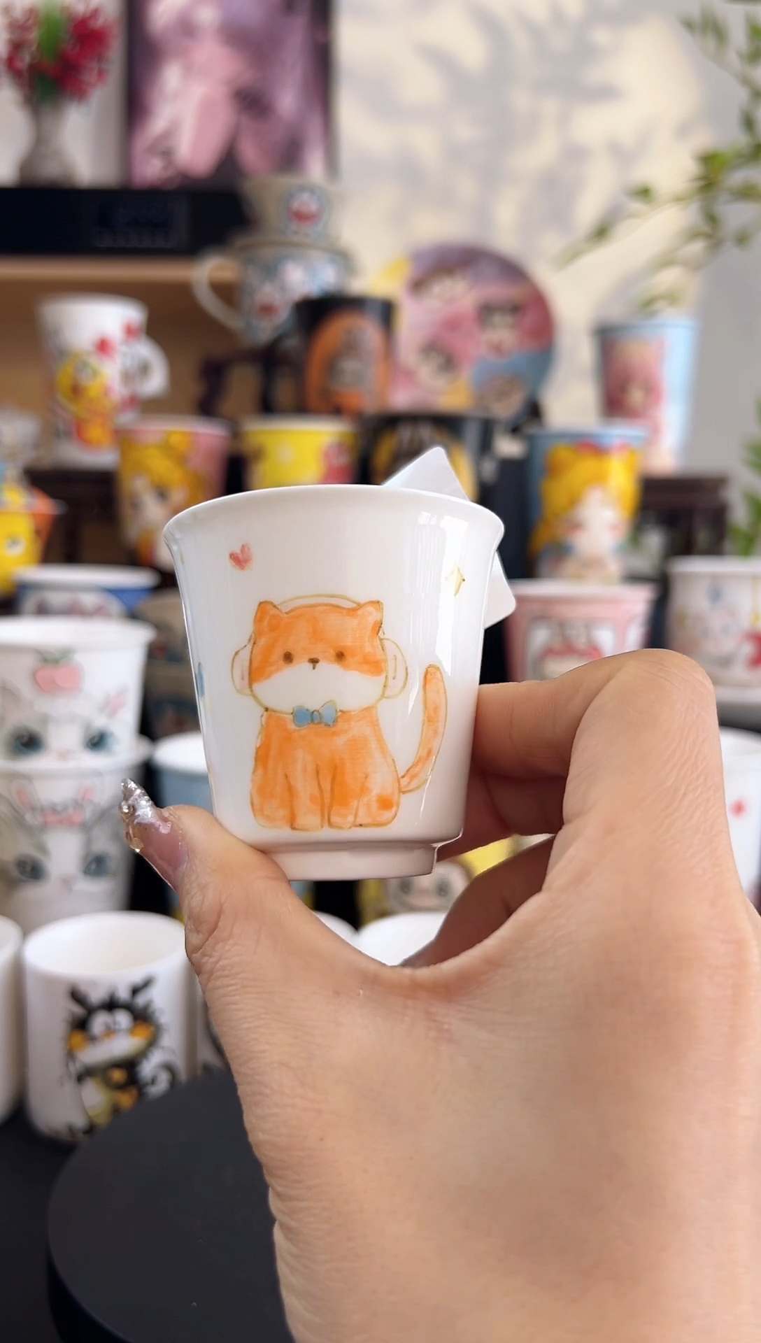 【闪购商品】摆件手工手绘陶瓷小杯杯