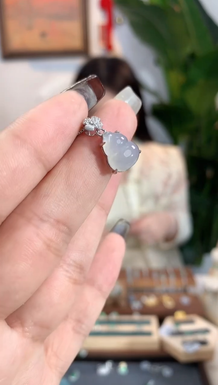 翡翠银S925镶嵌吊坠(不含链)吊坠