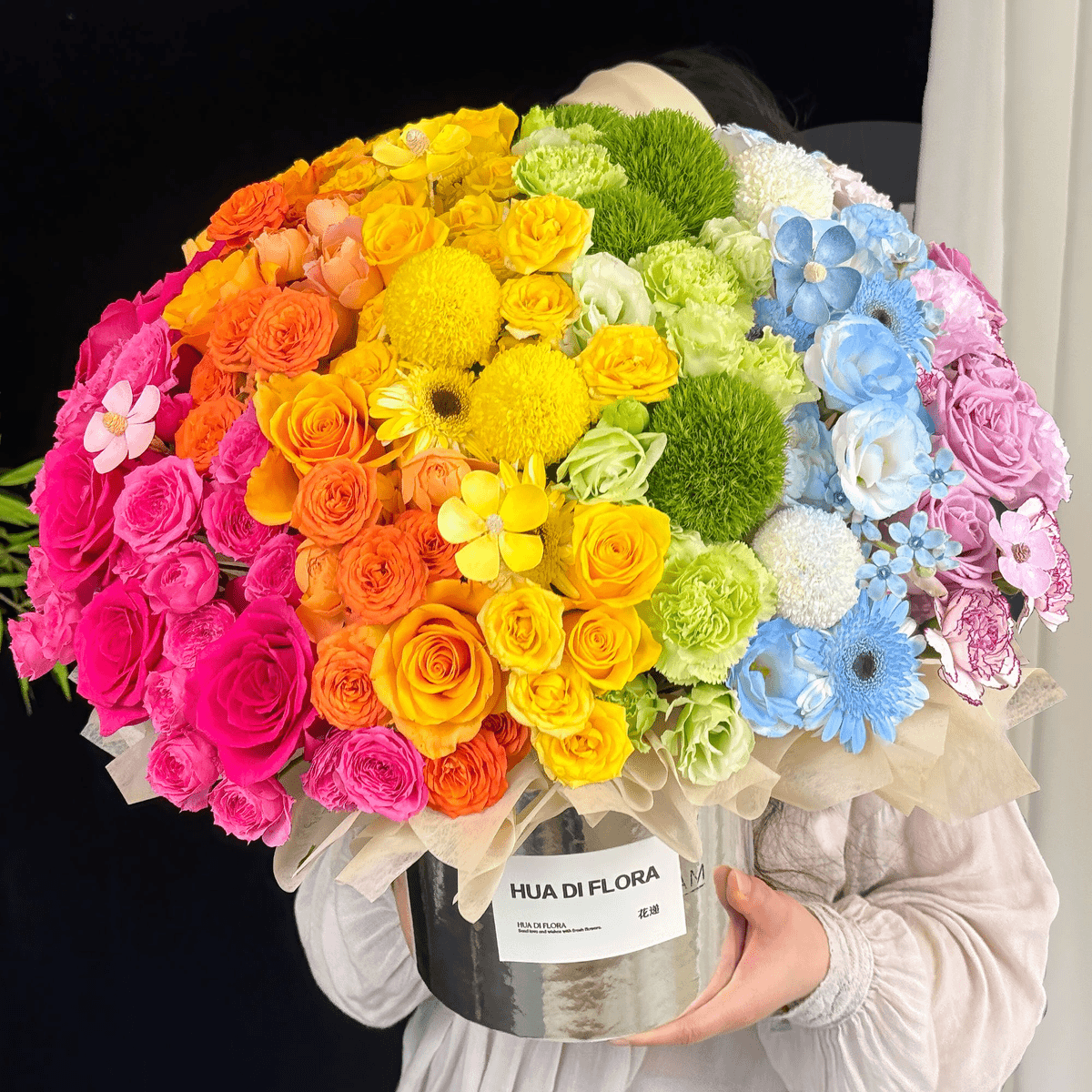 【❤️夏日彩虹】多巴胺花束鲜花店订购小时达的同城配送附近直送七夕