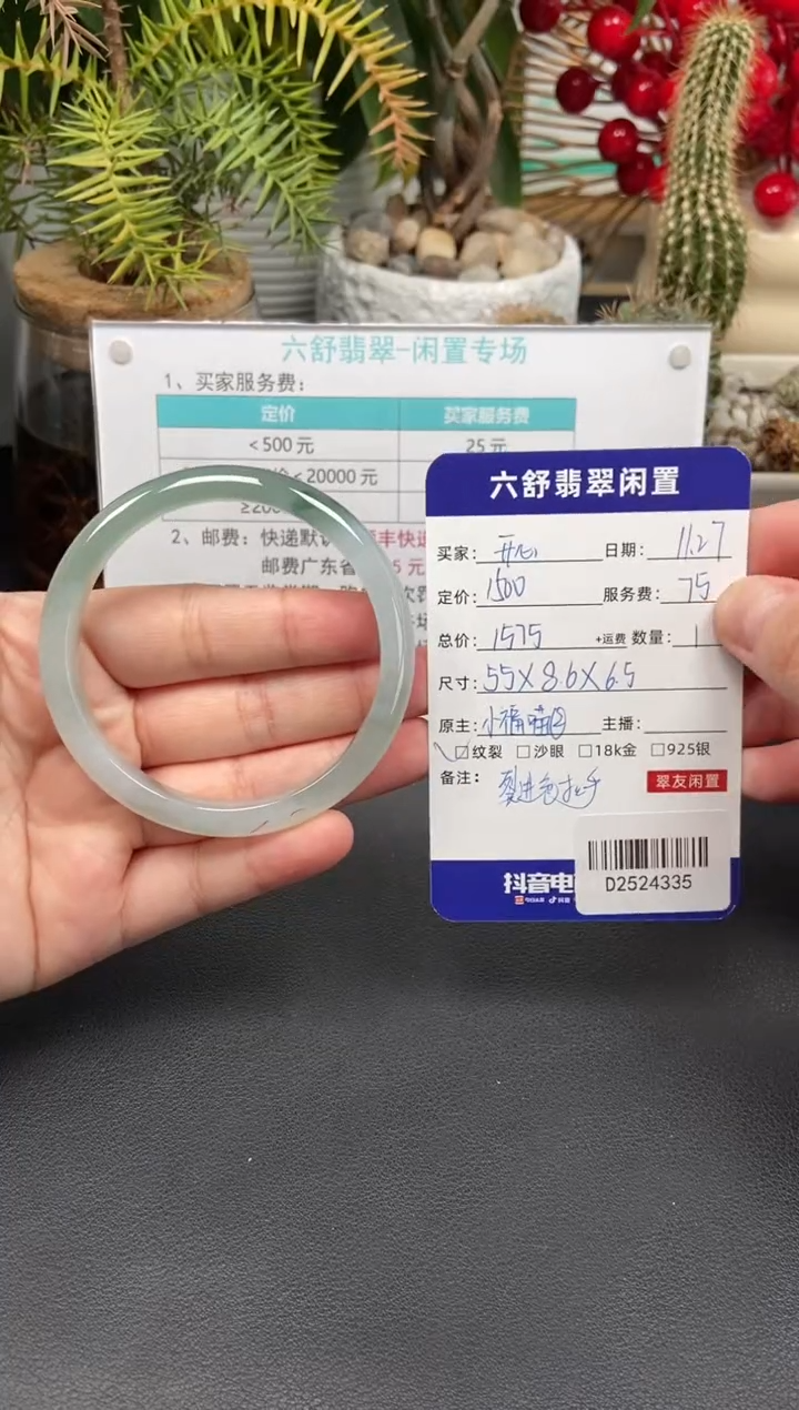 未镶嵌手镯翡翠开****米D2524335