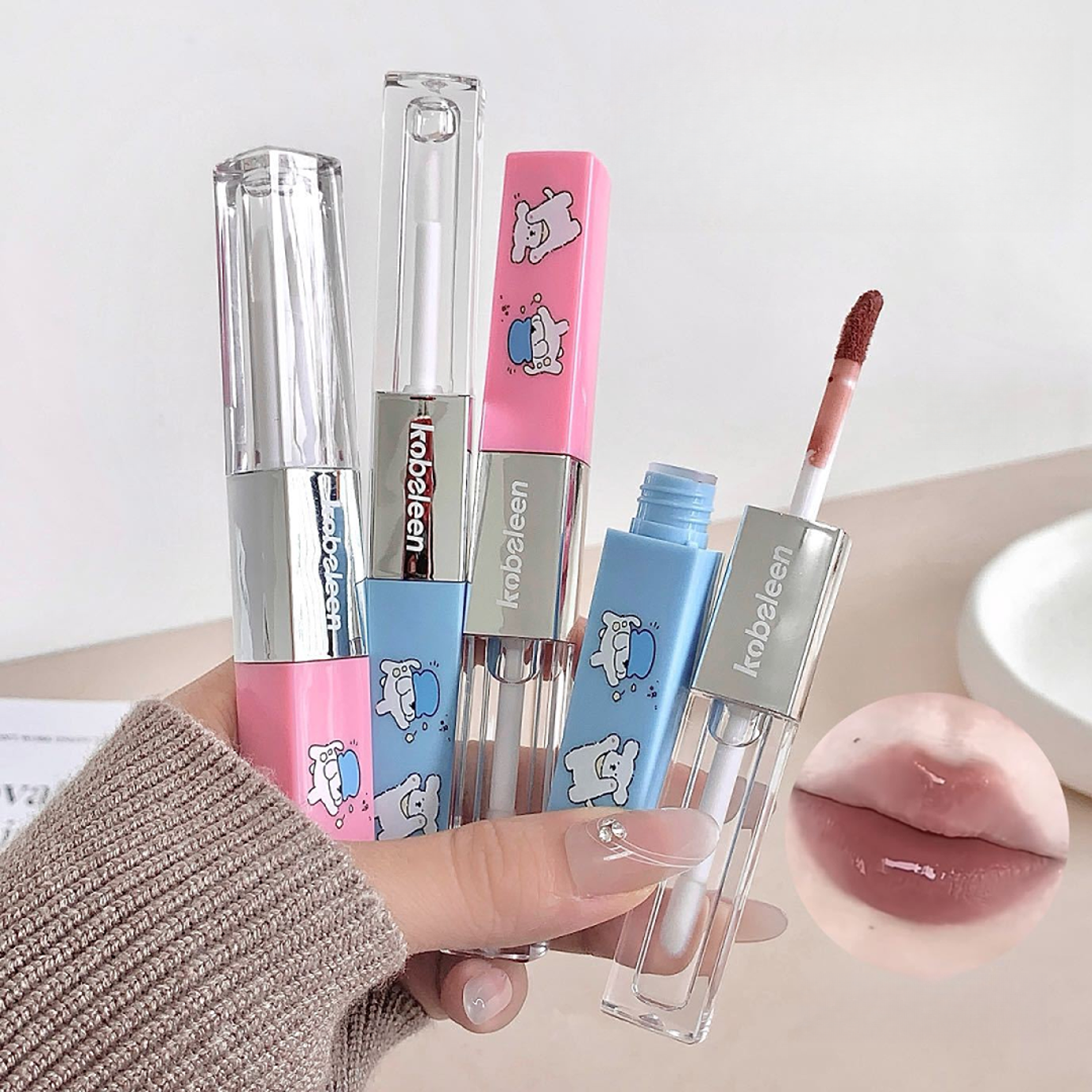kobeleen迷雾派对双头唇釉水光镜面玻璃唇嘟嘟唇持妆不易掉色唇釉