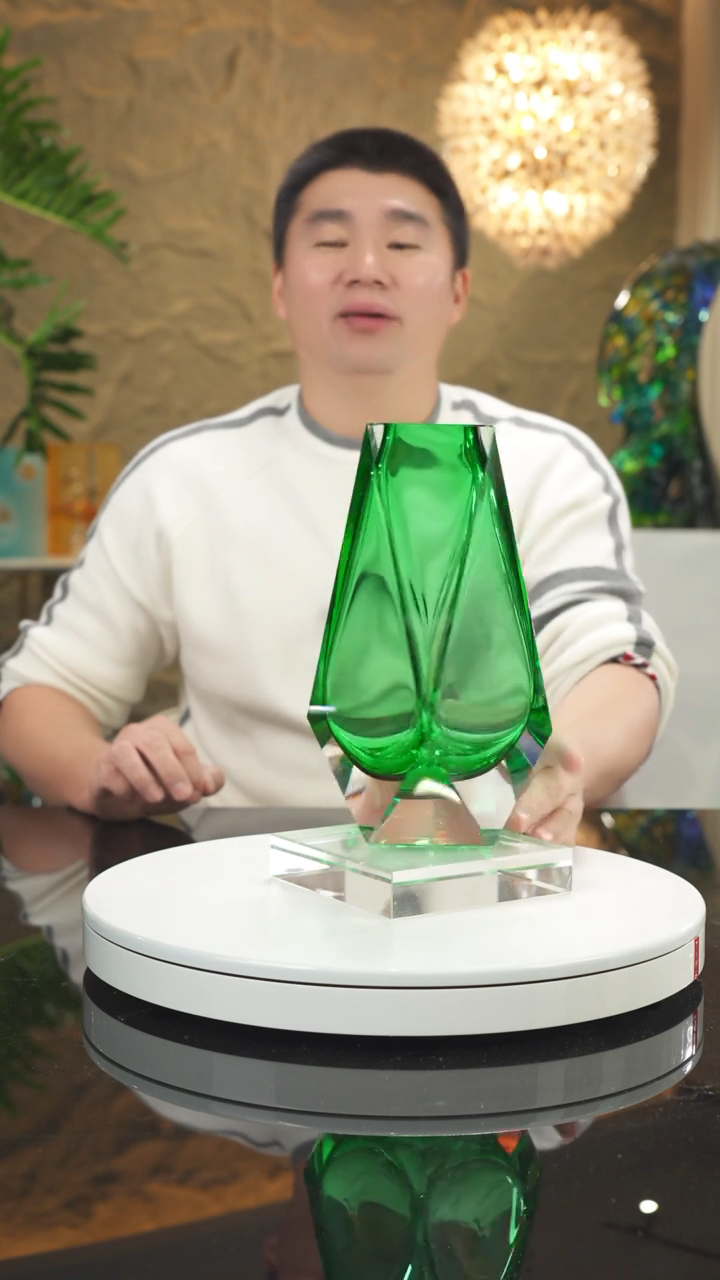 【闪购商品】摆件福利绿色切面花瓶