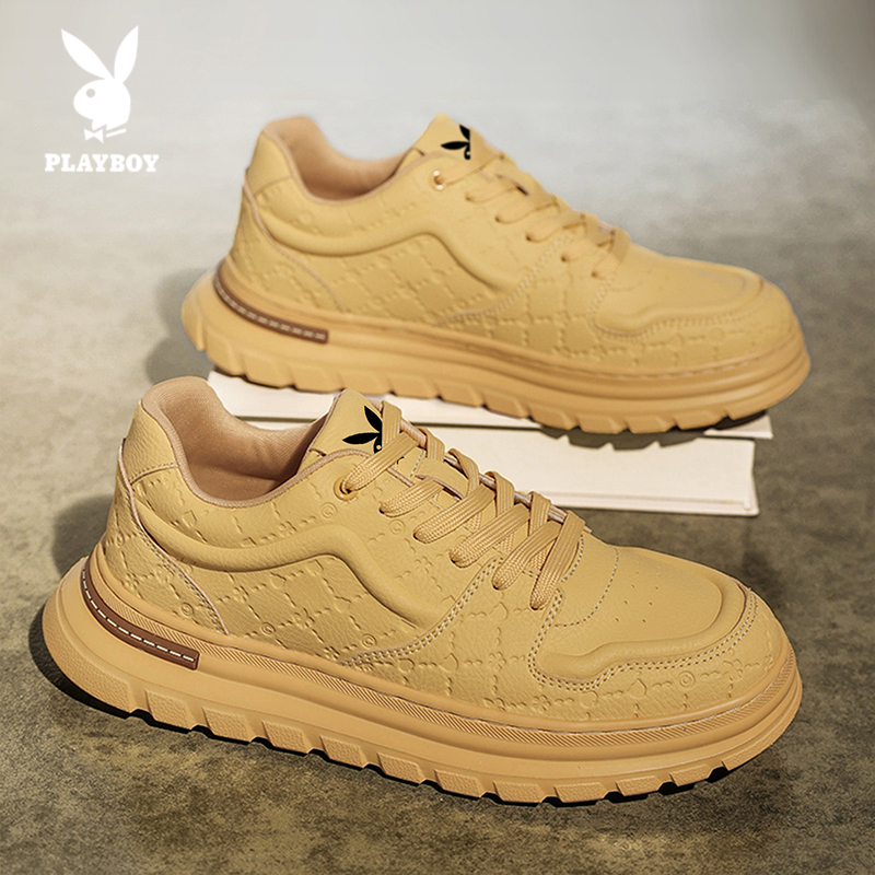 PLAYBOY/花花公子时尚休闲鞋2025新款男士百搭小白鞋高级感运动鞋