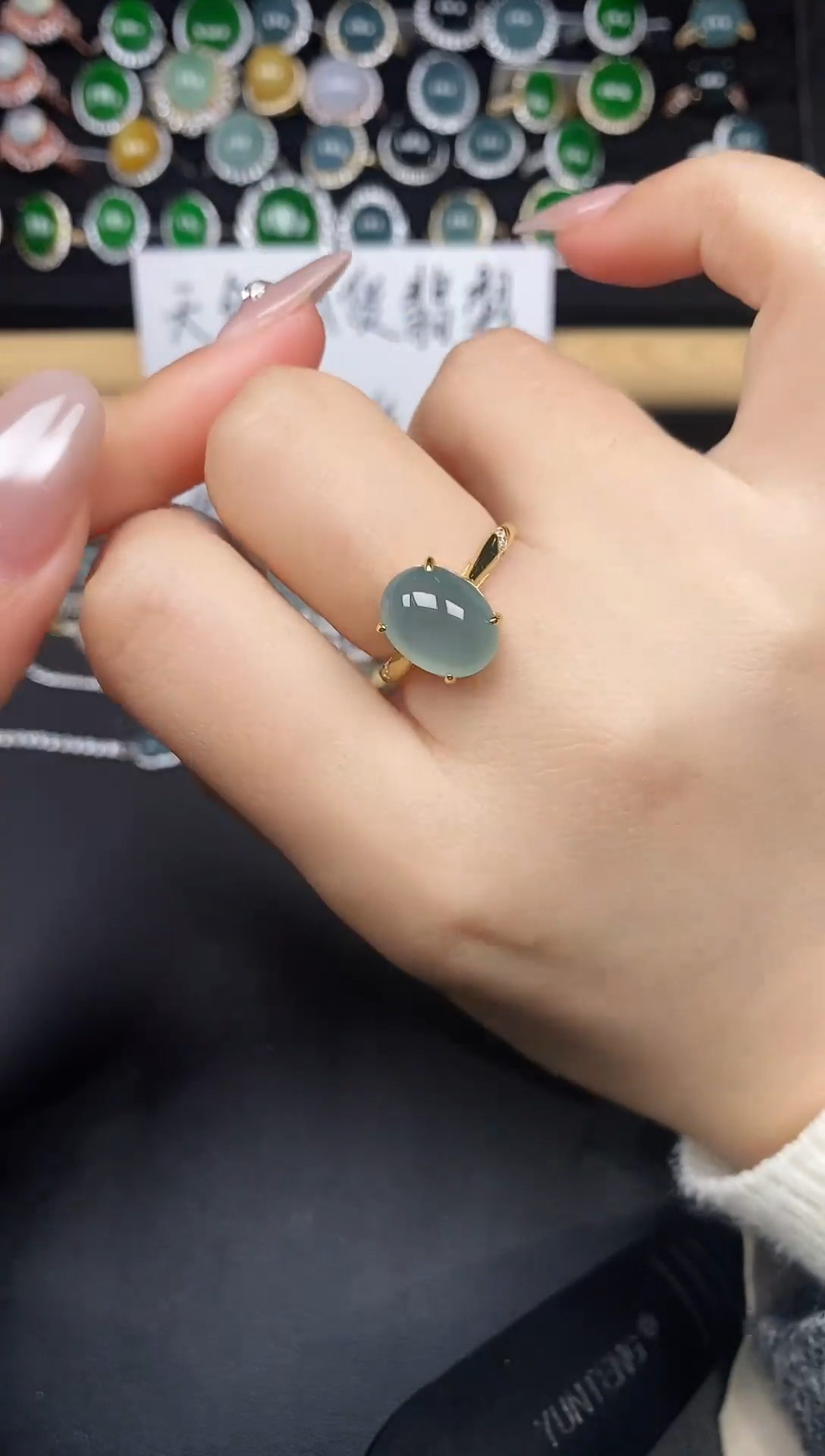 银S925镶嵌戒指翡翠87354