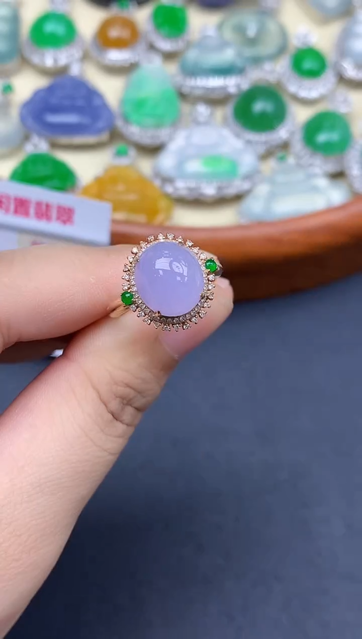 18K金镶嵌戒指翡翠532-中国好珍宝