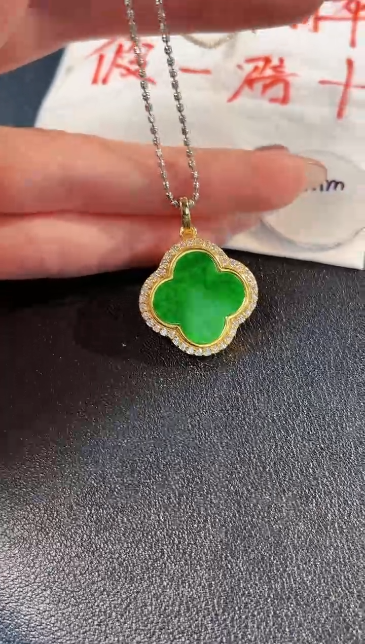 【闪购商品】翡翠吊坠(不含链)银S925镶嵌缅料A货/支持复检/一件