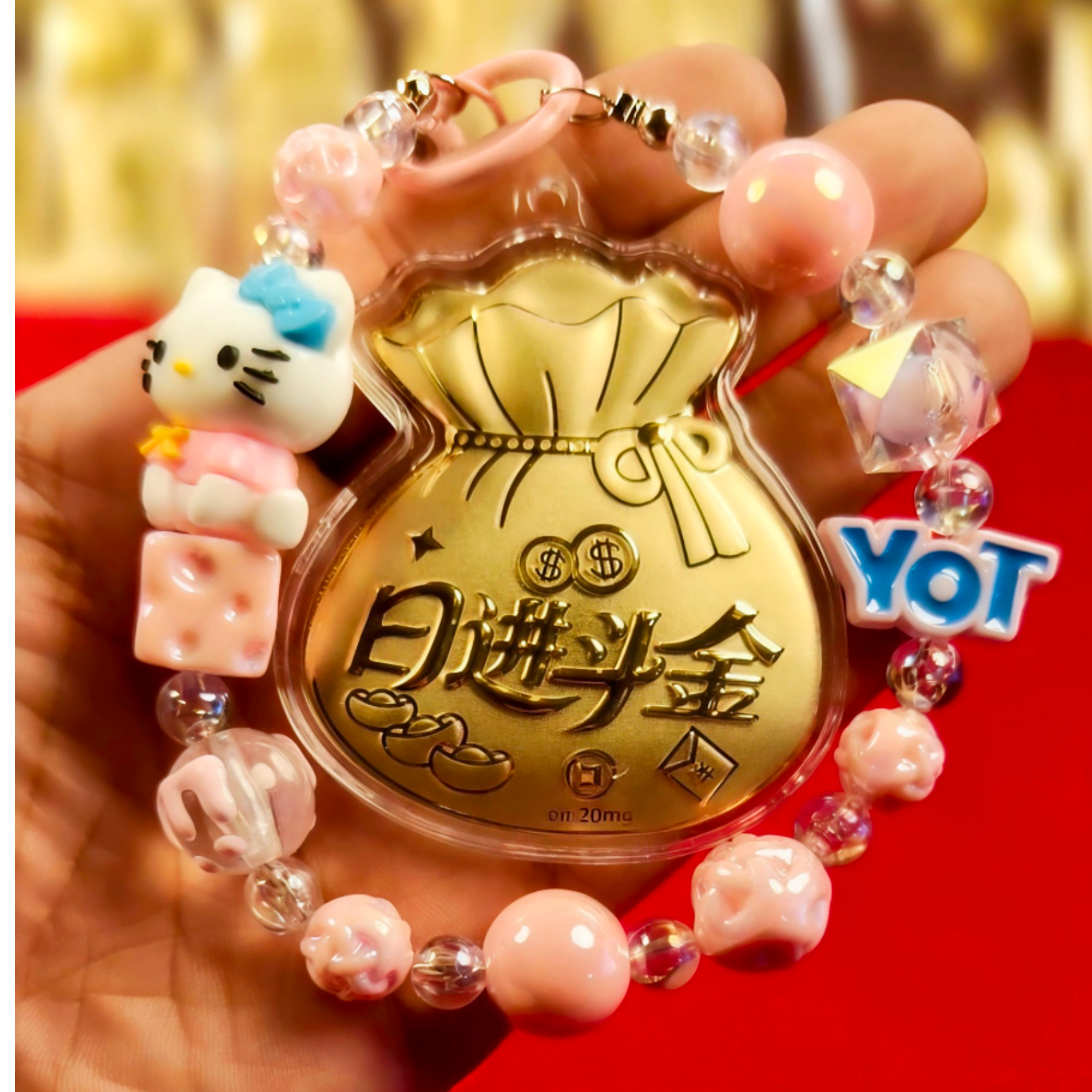 含金工艺品福袋手机挂饰包包钥匙扣送女友礼物