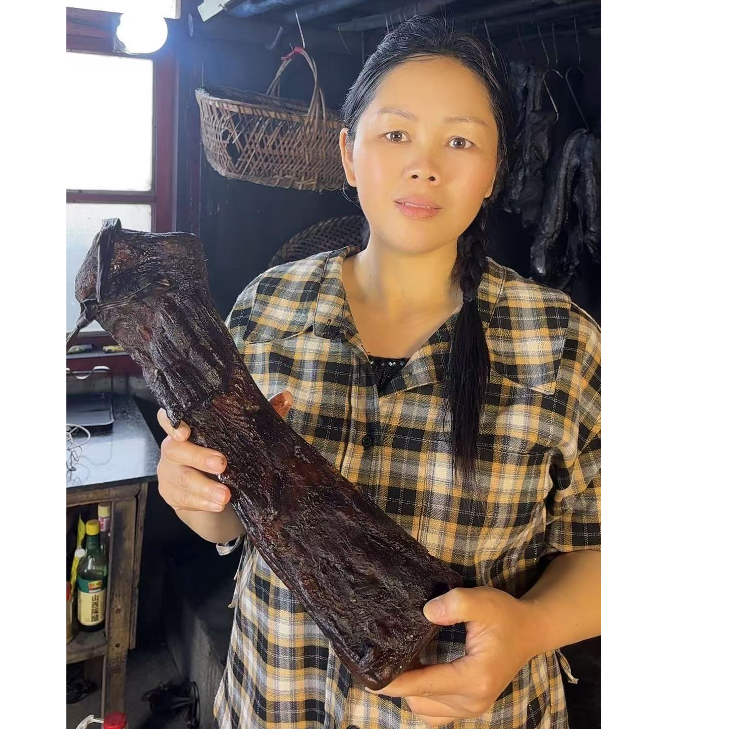 兰姐腊肉新宁特产柴火农家自制烟熏五花腊肉后腿散装腊味咸肉
