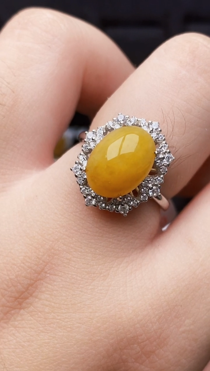 银S925镶嵌戒指翡翠7159