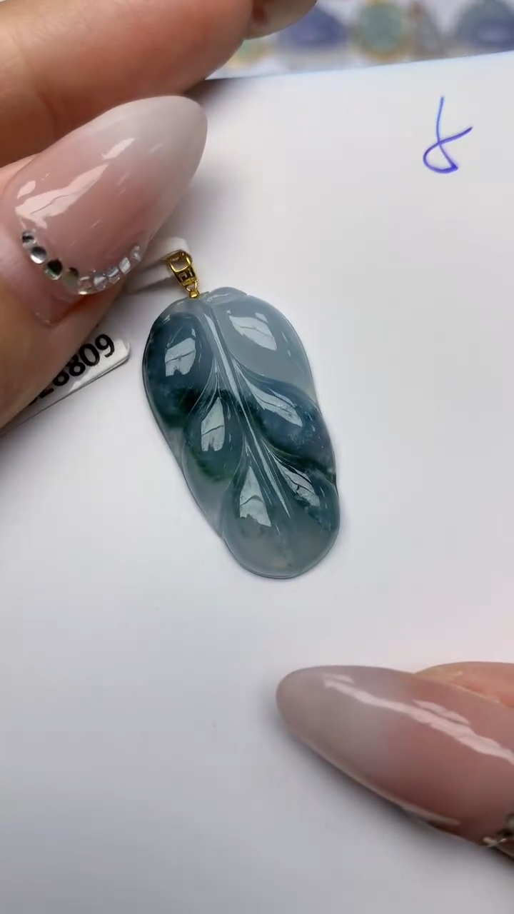 【闪购商品】翡翠颈饰18K金镶嵌天然翡翠A货，