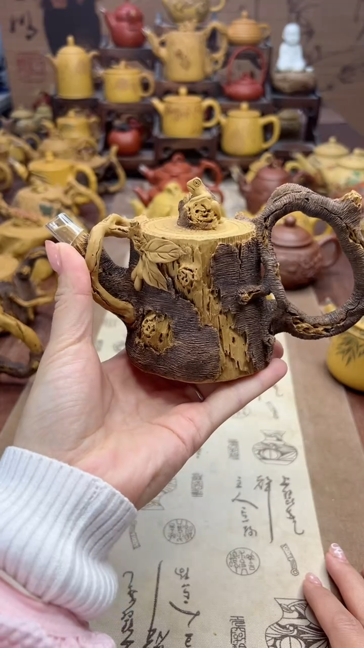 【闪购商品】紫砂壶枯木逢春金蟾壶