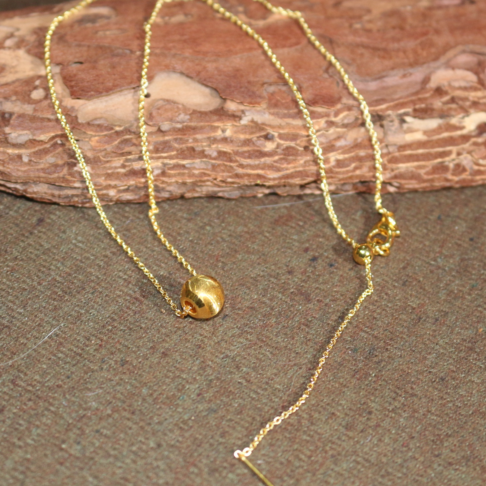 足金999 猫眼金珠单颗 简约时尚百搭爆闪（赠合金链）  精品