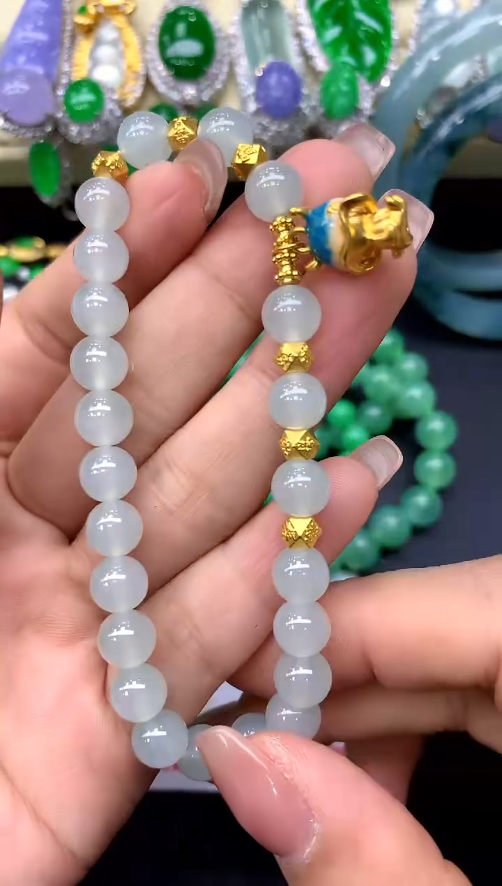 足金镶嵌手链翡翠189-中国好珍宝